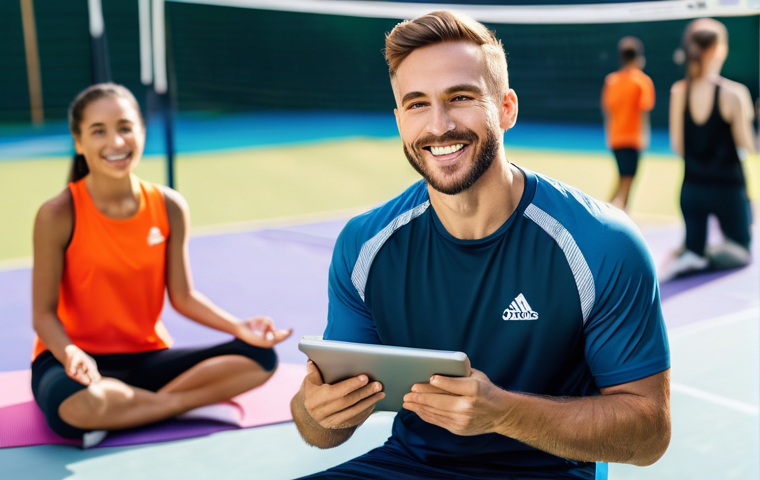 레저스포츠지도자 초보자의 실무 적응기 - **Prompt 1: The First Lesson &ndash; Adaptability and Engagement**
    A dynamic, brightly lit indoor spor...