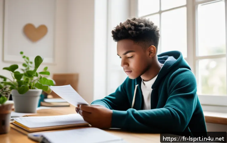 레저스포츠지도자 자격증 시험 후 후회하지 않기 위한 준비법 - A focused young adult student sitting at a tidy study desk in a bright, modern room filled with book...