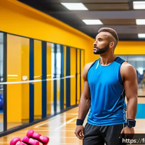 레저스포츠지도자와 관련된 최신 법규 - A professional sports instructor in a modern leisure center carefully inspecting safety equipment be...